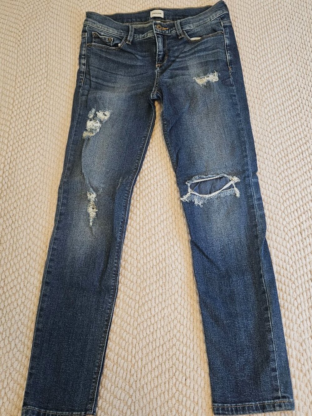 Sneak Peek Women's Distressed Dark Wash Skinny Jeans Cotton Size 5
